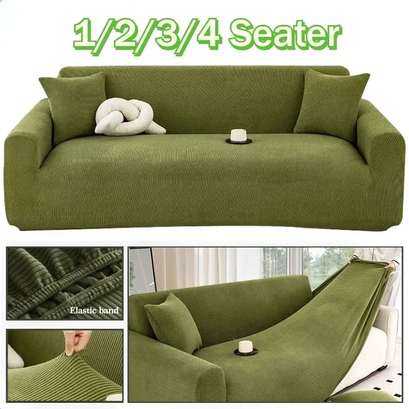 1PC Thickened Anti Pet Scratch Sofa Cover Dustproof All Season Couch Cover Corduroy Stretch Full Wrap Slipcover for Living Room