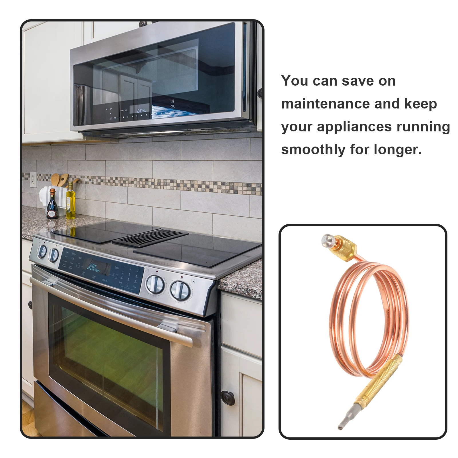 Gas Fireplace Thermocouple Replacement Furnace Bbq Grill Cooking Thermometer Burner Probe Coil Temperature Sensor