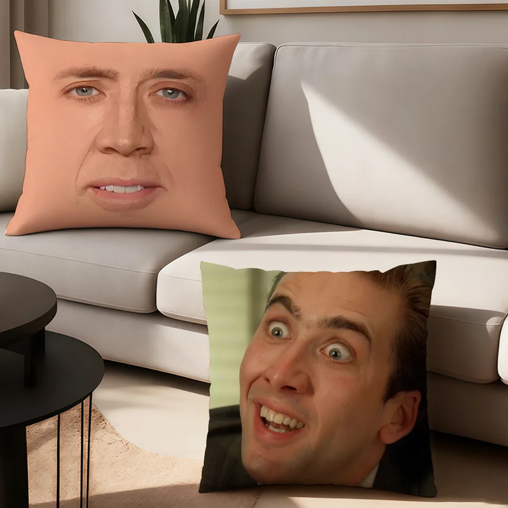 

Actor New Pop N-Nicolas C-Cage Funny Pillow Case Office Cushions Suitable For Sofa Car Bedroom Decorative Cushion Cover