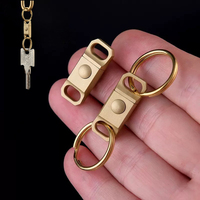 Brass Mini Quick Release Buckle Double Ring Keychain Quick Release Car Keychain Luggage Backpack Connection Nut Buckle