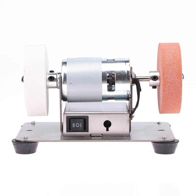 100W Double Grinder Machine Artifact Table Grinder Motor Micro Coarse And Fine Polishing Electric Grinding Wheel Grindig Stone