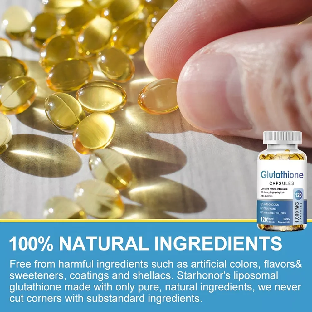 1000 MG Glutathione Softgels, L-Glutathione - Max Absorption, Master Antioxidants, 120 Capsules Glutathione Supplement - Non-GMO