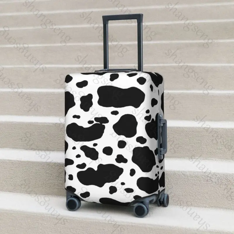 Capa protetora elástica grossa para bagagem, Impressão padrão vaca leiteira, Terno com zíper para bolsa, Mala de viagem, Trolley Travel