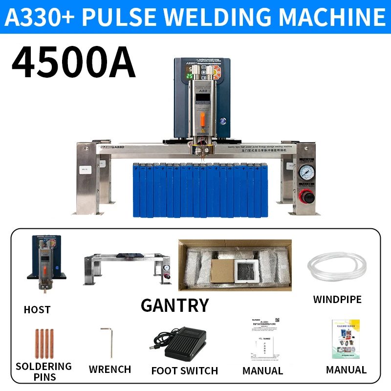 A330+ gantry pneumatic high-power battery spot welding machine iron-lithium-aluminum to nickel-to-copper energy storage welding