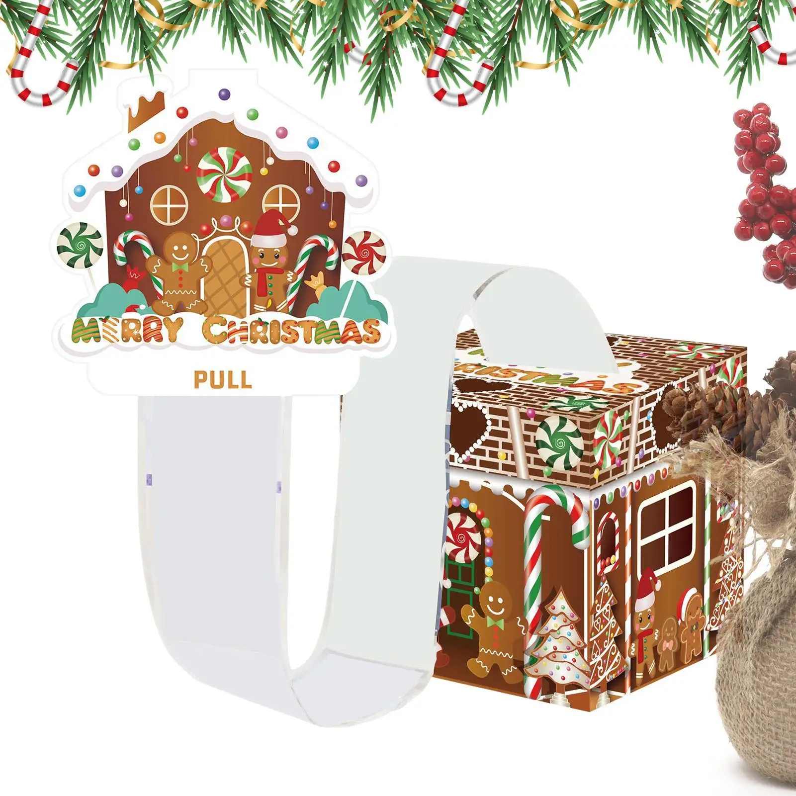Christmas Cash Box Gingerbread Man Festive Party Favors Christmas Money Holders For Cash For Family Friends Kids Adults Men