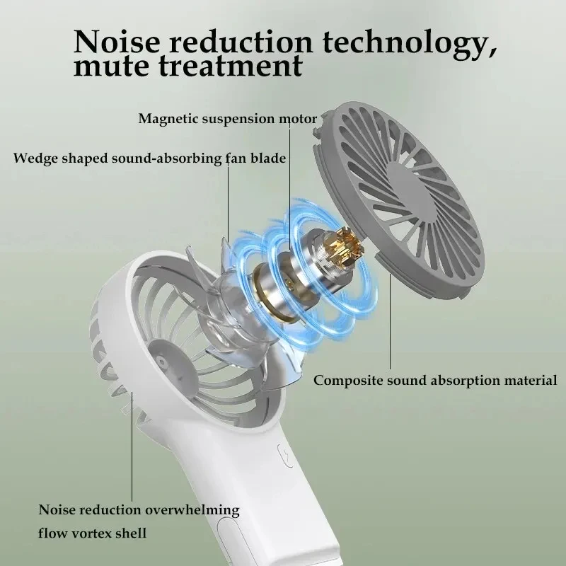 Handheld Foldable Mini Fan Desktop USB Charging Fan With Carabiner Hiking Clip-On Compact Fan Summer Heat Relief Travel Fan