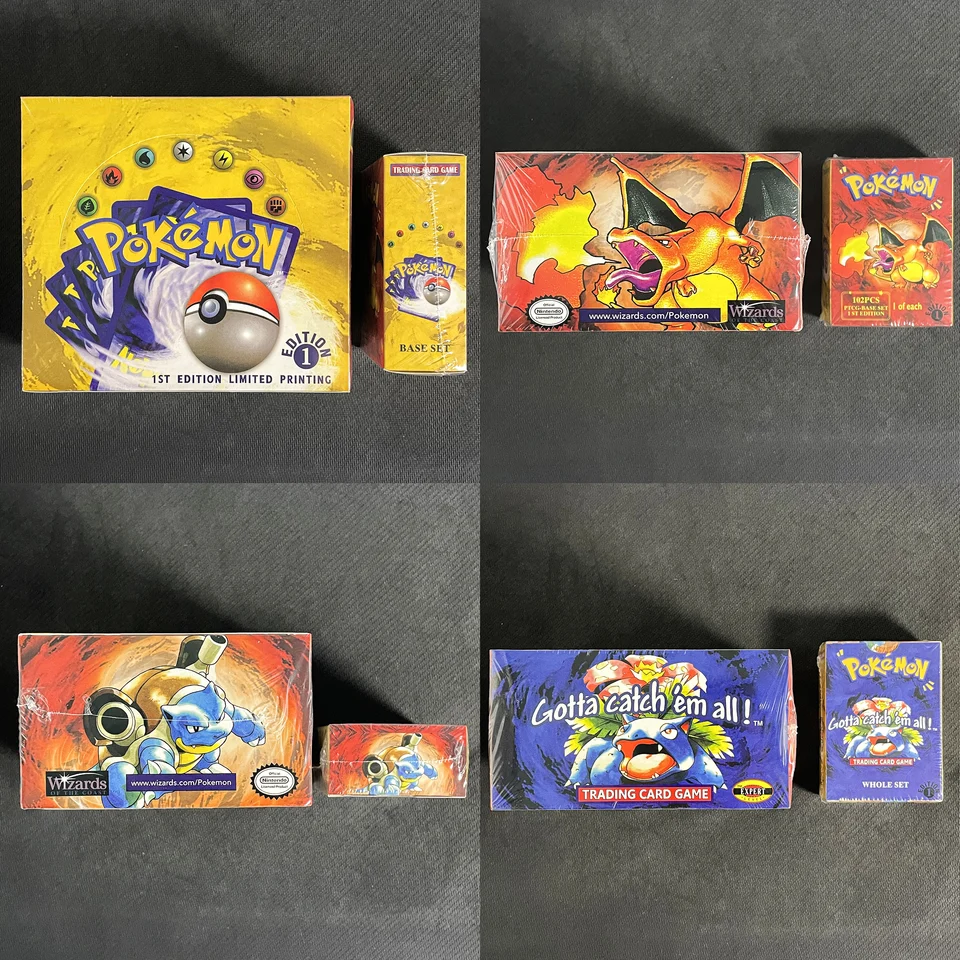 PTCG 102Pcs/396Pcs PKM Base Set 1ST Edition Whole Set Booster Box