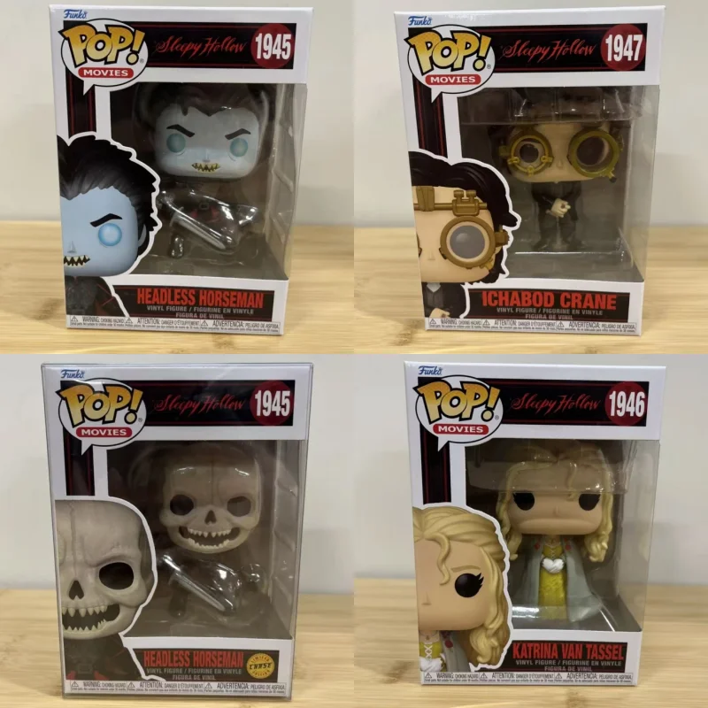 Funko Pop oficial genuino Sleepy Hollow acción muñeca modelo 1945 1946 1947 jinete sin cabeza ‌ Modelo Ichabod con borlas de furgoneta Katrina