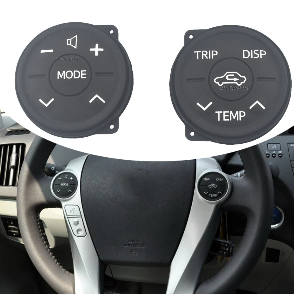 (Left + Right) Steering Wheel Switch Control Panel Rubber For Toyota Prius 30 XW30 2009-2013 Prius Eco ZWV30L Button Controller