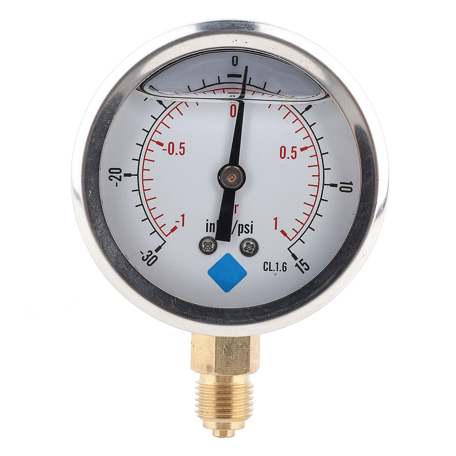 TS‑PGGZ604‑1bar 1/4 BSP Y60 radiale, met olie gevulde vacuüm- en drukmeter voor de chemische industrie.