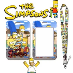 The Simpsons Lanyard Card Holder Cartoon Anime Cell Phone Camera Rope Long Lanyard Fashionable Trendy Office ID Card Protectors