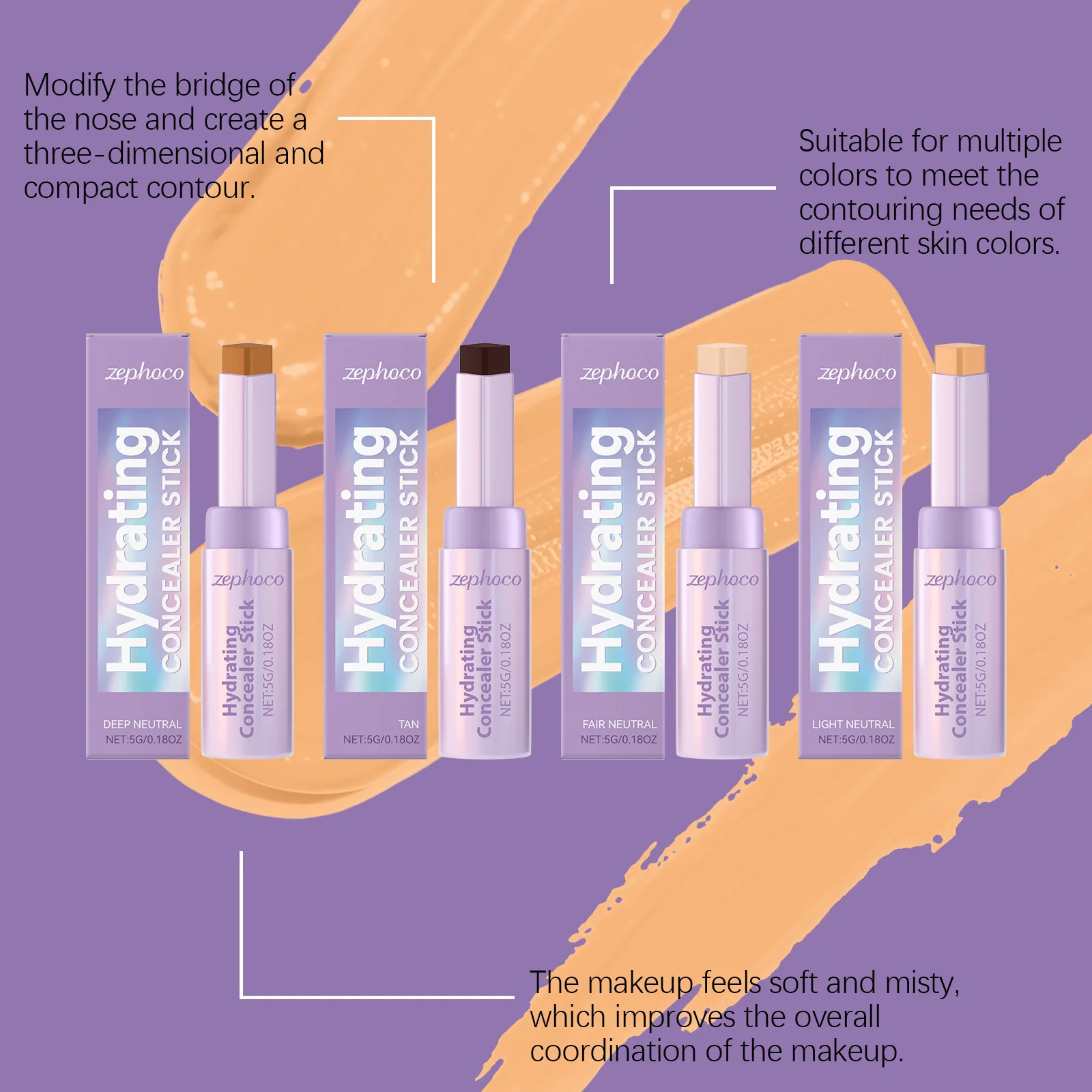 保湿ブロンザースティックコンシーラーフルカバーフェイスコレクター傷隠しダークアイサークル輪郭スティックフェイスメイクアップペン化粧品