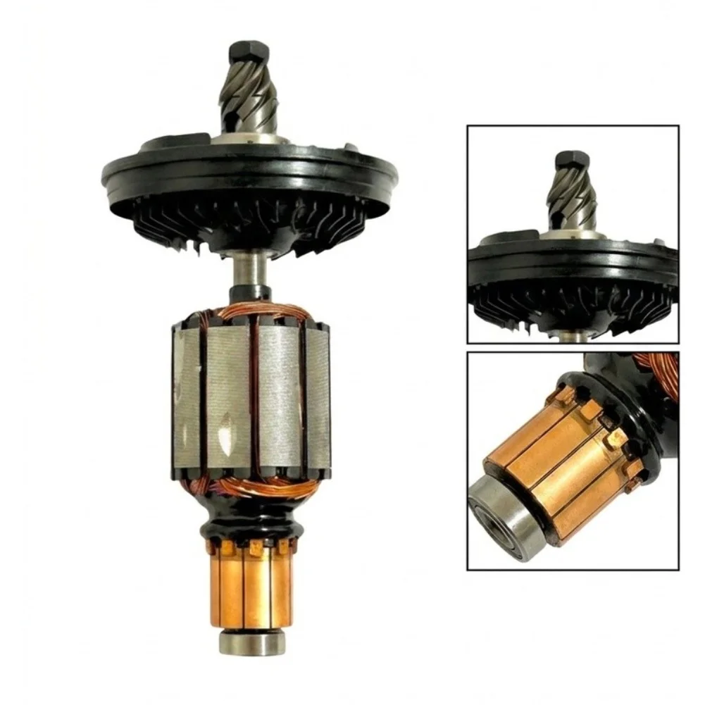 For Armature Rotor N793841 for DCG412N Grinder Motor Replacement Featuring Copper Commutator and Heat Dissipation