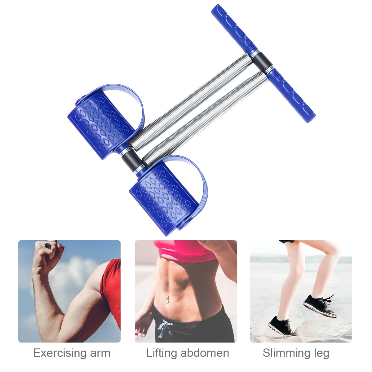 

Fitness Pedal Band Steel Leg Pull Pedal Pull Rope Ergonomic Handles Double Spring Portable Home Gym Yoga Outdoor