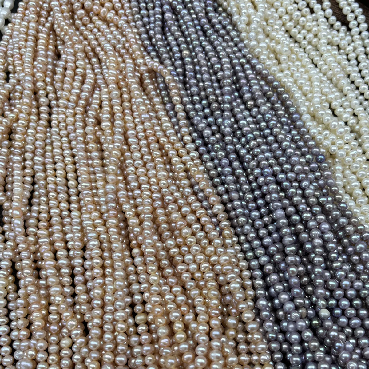 

Natural Freshwater Pearl 5-6mm Near Round White Purple Orange Bead Jewelry Make DIY Necklace Bracelet Accessories Wedding Gift