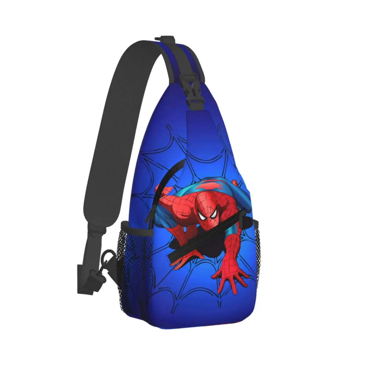 Custom Spider Web Spiderman Sling Crossbody Backpack for Women Men Waterproof For Traveling Daypack Print Shoulder Backpack