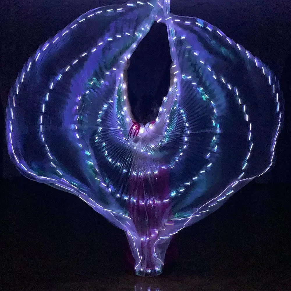 LED Isis Wings 蛍光蝶 大人用、ベリーダンス、パフォーマンス小道具、LED ライト カーニバル衣装、ショー アクセサリー