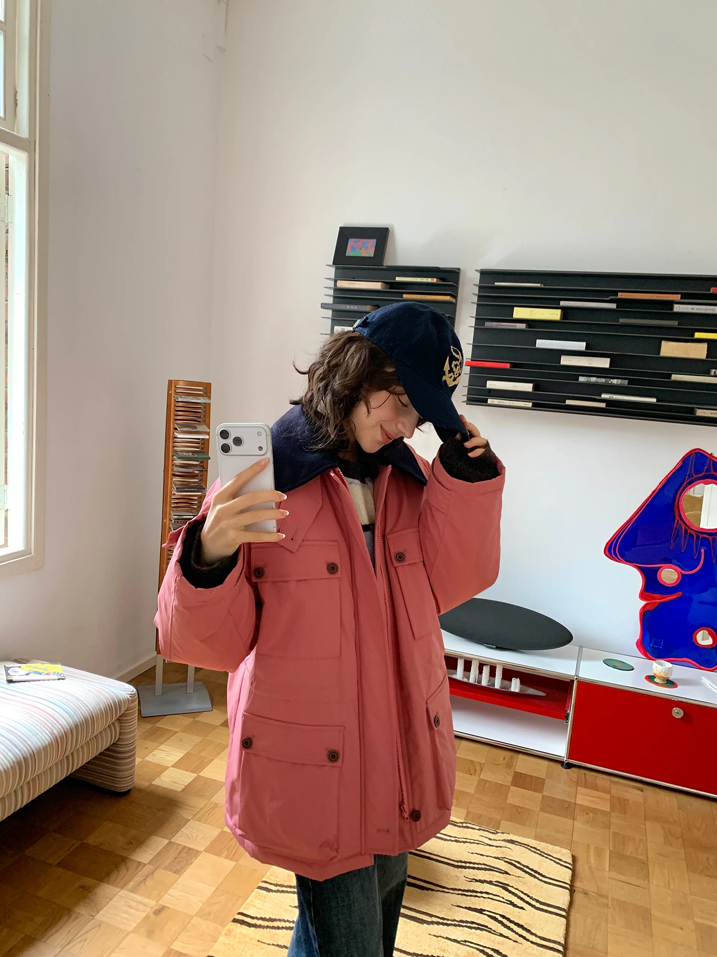 

Повседневная утепленная парка оверсайз с воротником-стойкой и цветовыми блоками, женская пуховая куртка Kernel Cosmos, белая Du Fea...