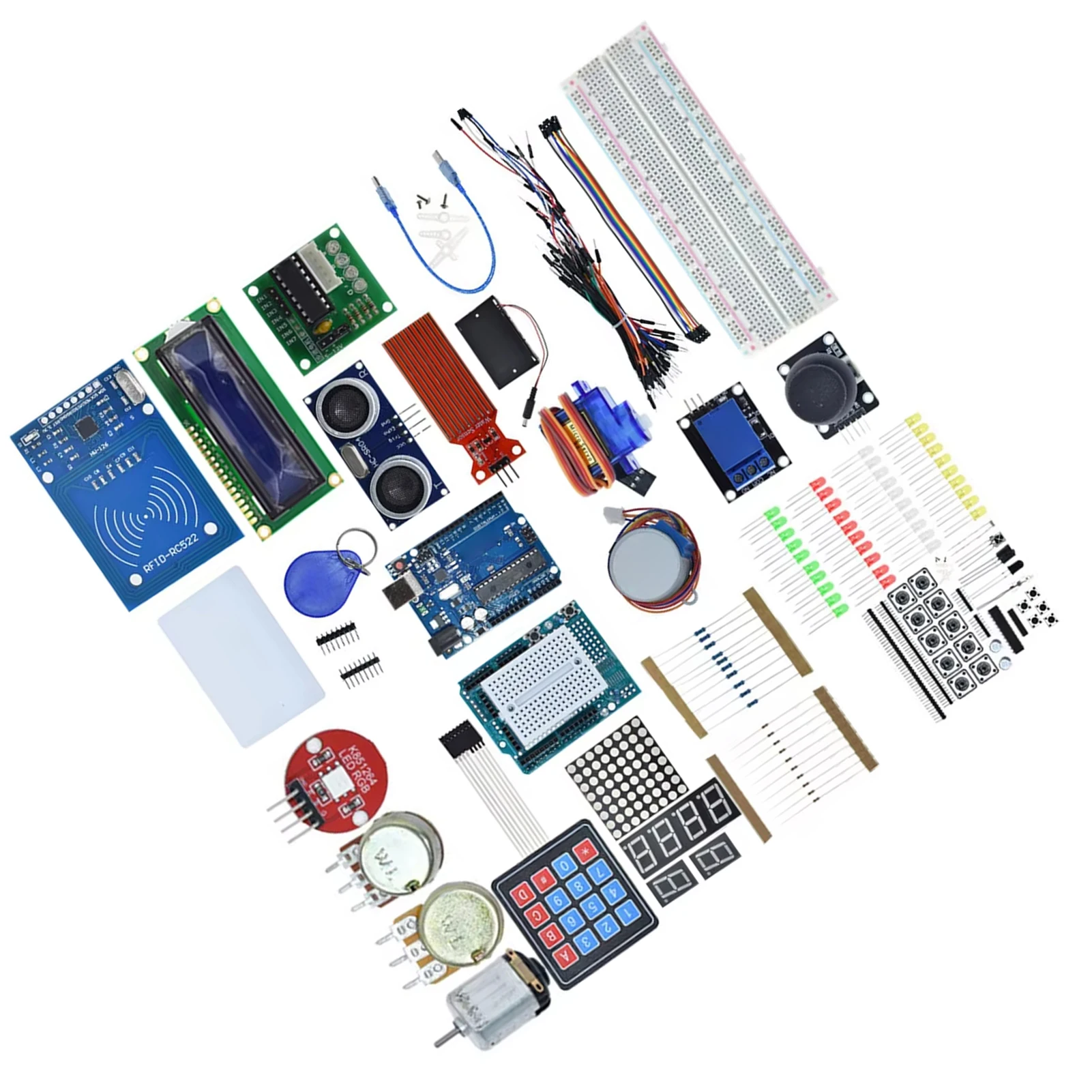 Breadboard And Stand Stepper Motor/Servo/1602 LCD/R3 Kit Value Pack LED Button 1602 LCD Resistors