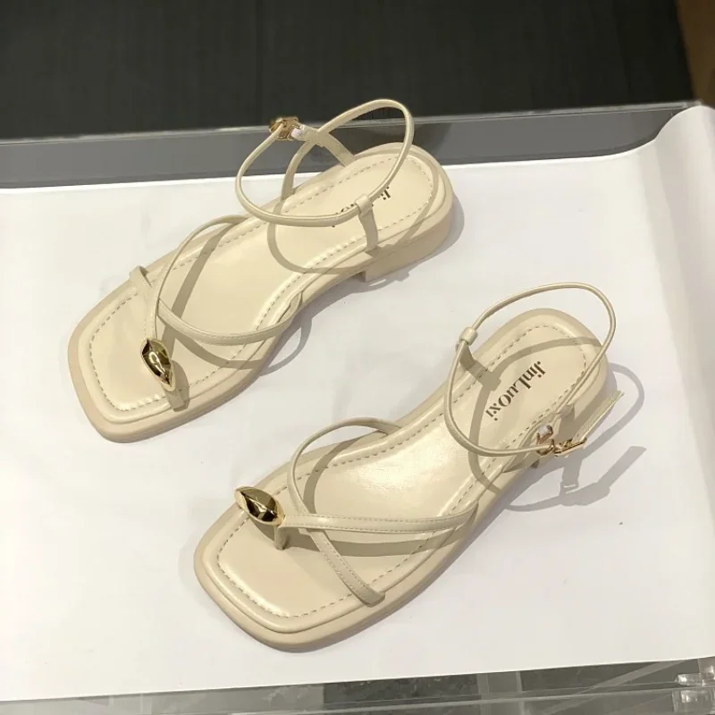 Roman Style Open Toe Summer 2025 Outdoor Sandals For Women Footwear Ladies Shoes Flat Chic And Elegant With Young On Sale Offer