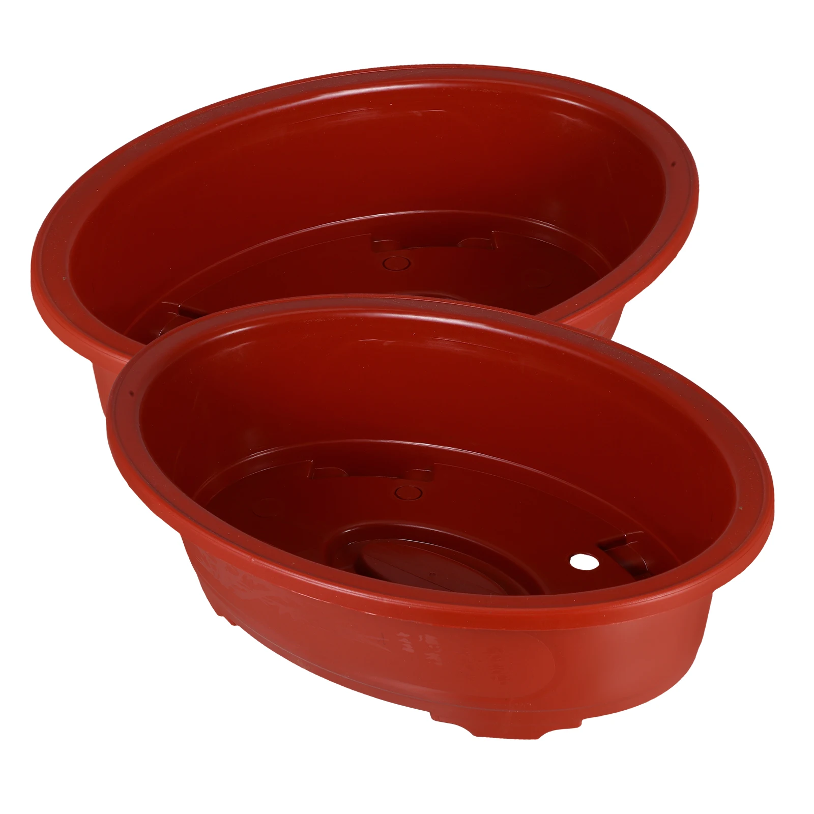 

2pcs Large Oval Plastic Flower Pot Bonsai Planter Lightweight Garden Container Elegant Shape Sturdy Material Indoor Balcony