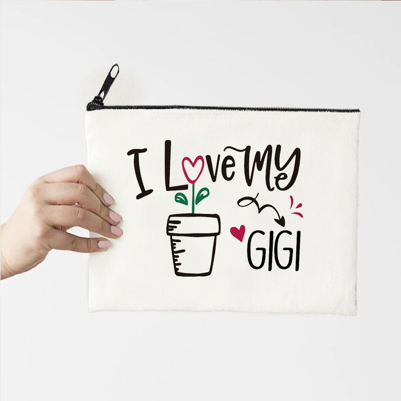 

Personalized Pouch Love My Fahsion Makeup Bags Canvas Storage Bag Cosmetic Bags Auntie Proposal Gift Day of Mother New
