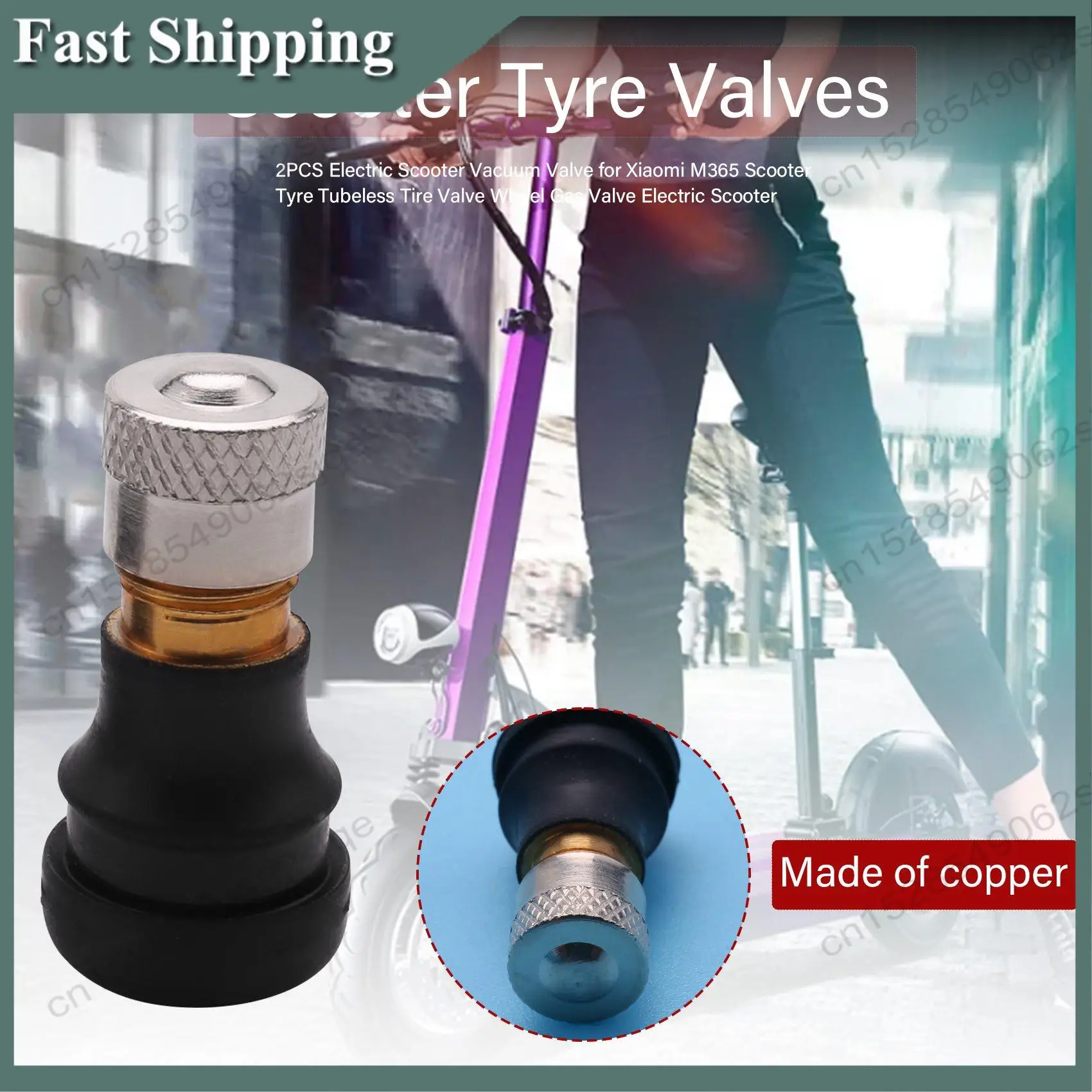 -ABKM 2PCS Electric Scooter Vacuum Valve For Xiaomi M365 Scooter Tyre Tubeless Tire Valve Wheel Gas Valve Electric Scooter