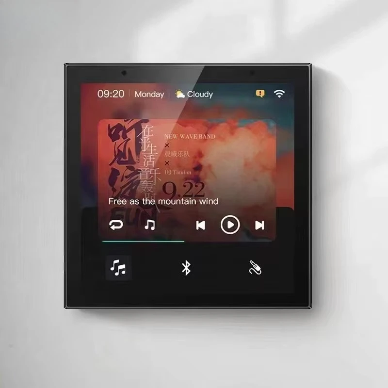 Alexa Tuya App Remote Control Music 4 Inch Android Audio BT WiFi Wall Mount Amplifier With IoT Zigbee Gateway Hub 2 Channel