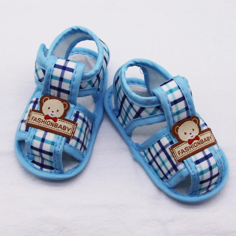 Zapatos de verano para niños pequeños, sandalias de suela suave con estampado de letras de dibujos animados para recién nacidos, primeros pasos