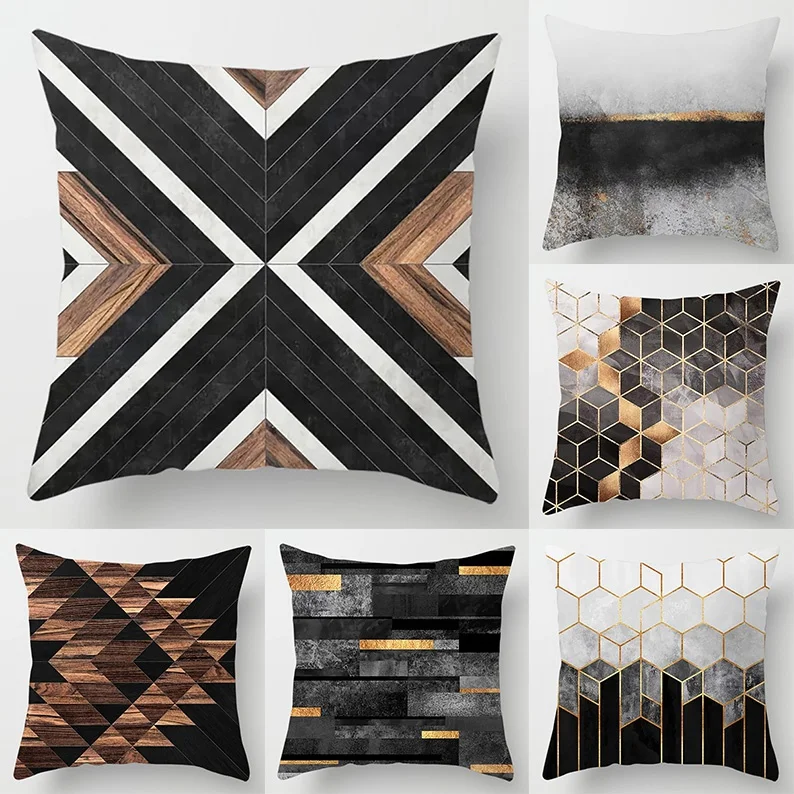 

Geometric Stripe Printing Throw Pillow Gift Home Office Decoration Bedroom Sofa Car Cushion Cover