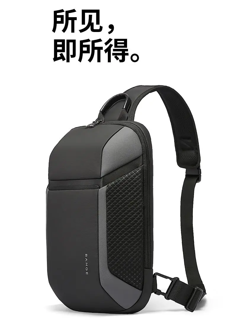 BANGE Multi Functional Anti-theft Shoulder Bags Men's Oxford Crossbody Bag Short Trip Messenger USB Charging Chest Bag Pack