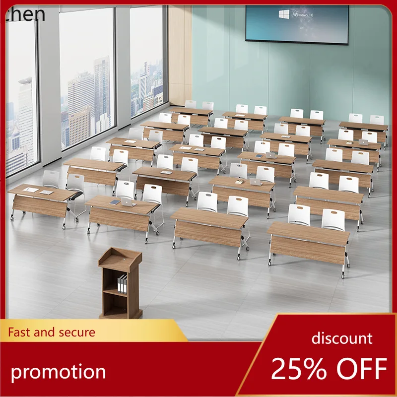

HXL Folding Conference Table Simple and Combinable Mobile Splicing Training Long Table and Chairs