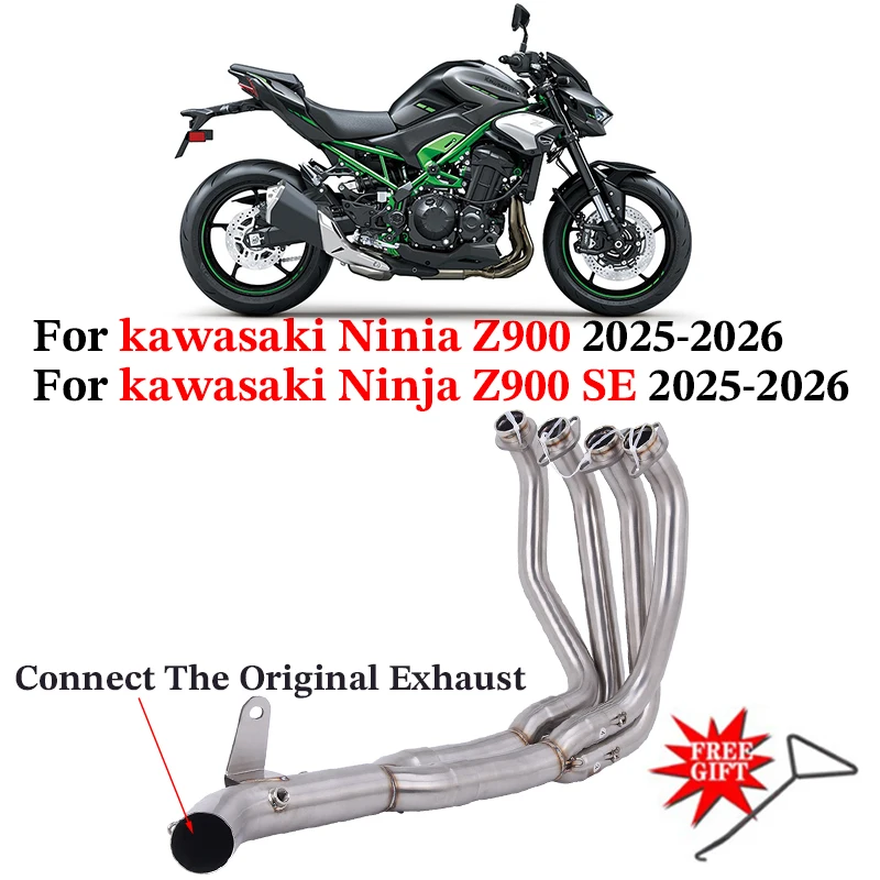 Slip On For KAWASAKI Ninja Z900 SE 2025 2026 Motorcycle Exhaust Escape System Euro5 Front Link Pipe Connect Original Muffler