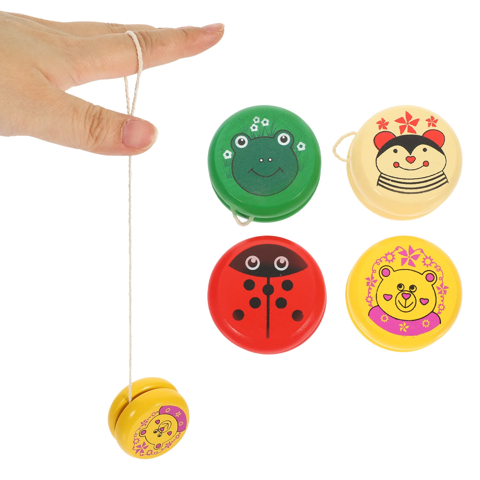 4 Pcs Yo- Educational Toys Children Kids Plaything Creative Playthings Lovely Balls Interesting Wooden Yoyo