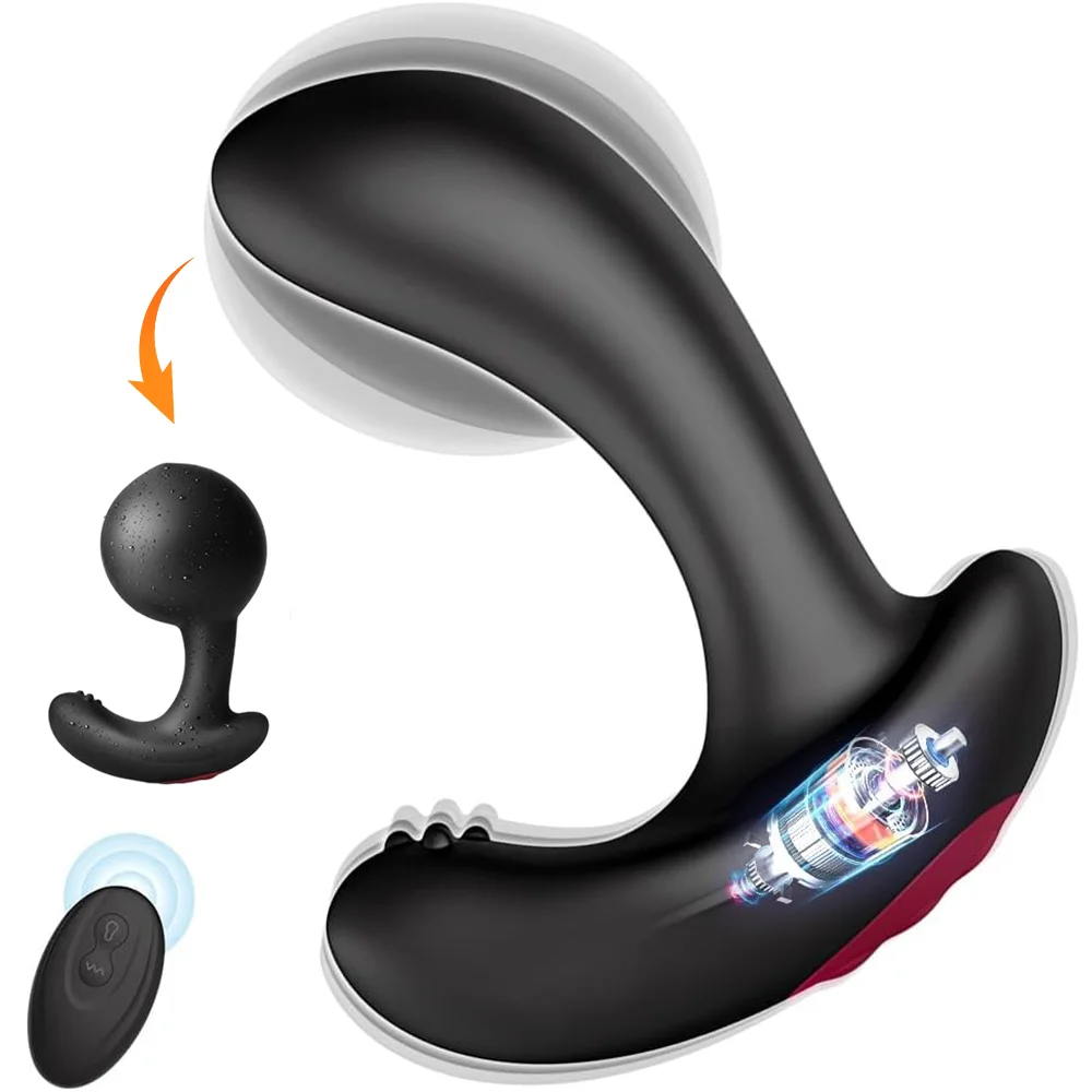 2 in 1 Prostate Vibrating Inflatable Anal Plug Anal Vibrator G-spot Vibrators Prostate Stimulator Massager Anal Dilator Sex Toy