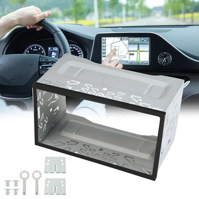 Picture 3: 2Din Stereo Radio Cage Frame Unit Universal DVD Player Box Fascia Panel Plate Case Audio Dash Mounting Frame Kit Accessories