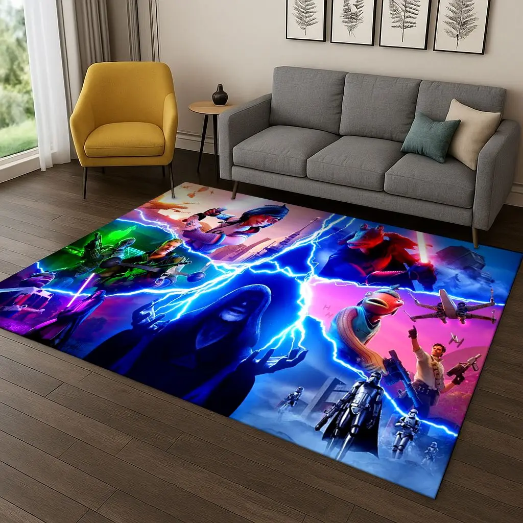 Tapis de joueur de dessin animé f-fortnite, jeu 3D, pour la maison, chambre à coucher, salon, canapé, paillasson, tapis de zone pour enfants, tapis antidérapant, cadeau