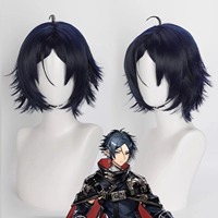 Anime Wig Zuo Le Cosplay Wigs Arknights Game Roleplay Wig Dark-bule Synthetic Wig for Anime Party Masquerade Carnival Cospaly
