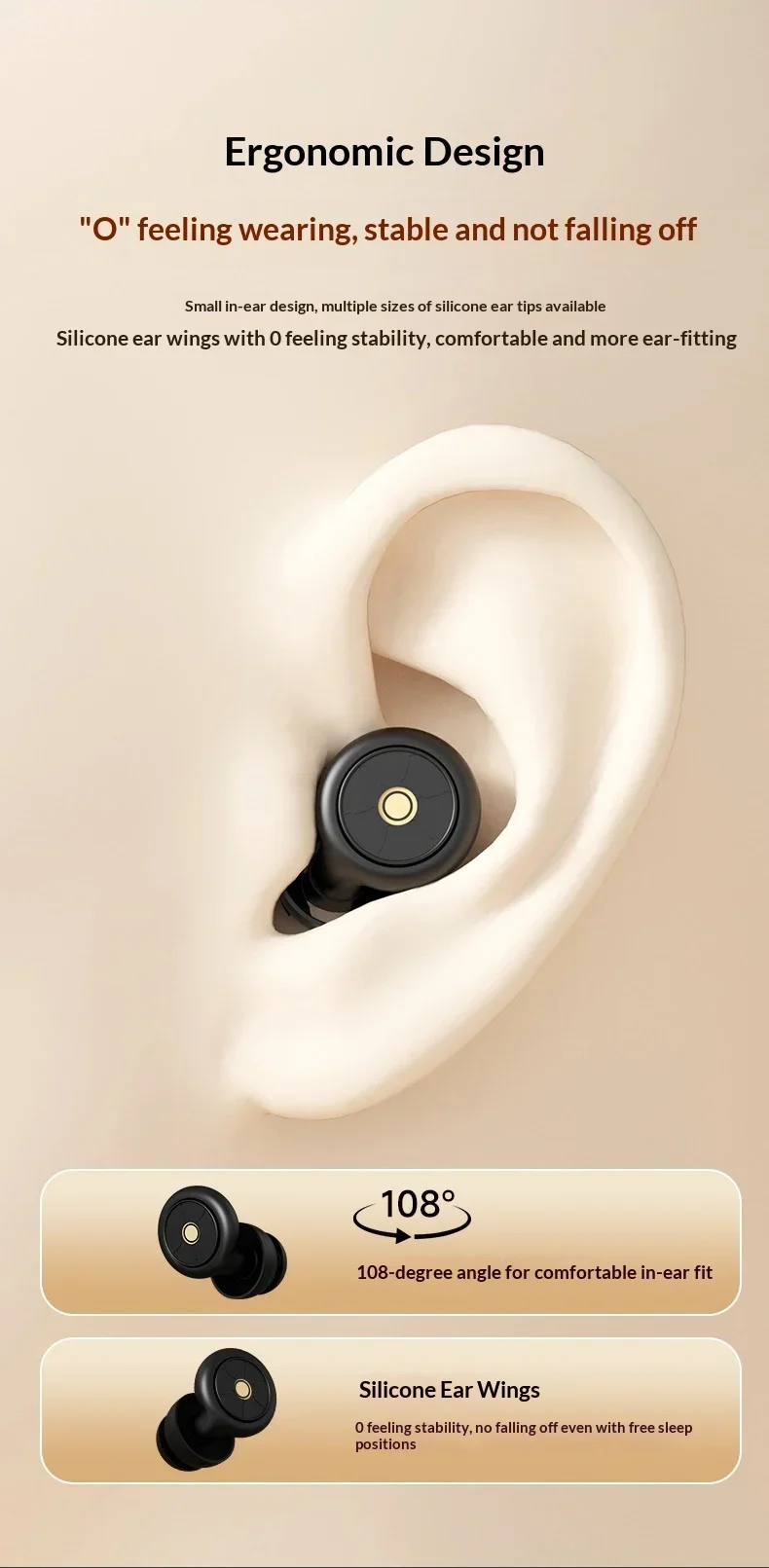 Ohrstöpsel zum Schlafen, Geräuschunterdrückung 50 dB, wiederverwendbare Silikon-Ohrstöpsel, starke Schallisolierung, verschiedene Größen von Ohrkappen. – Detail 8