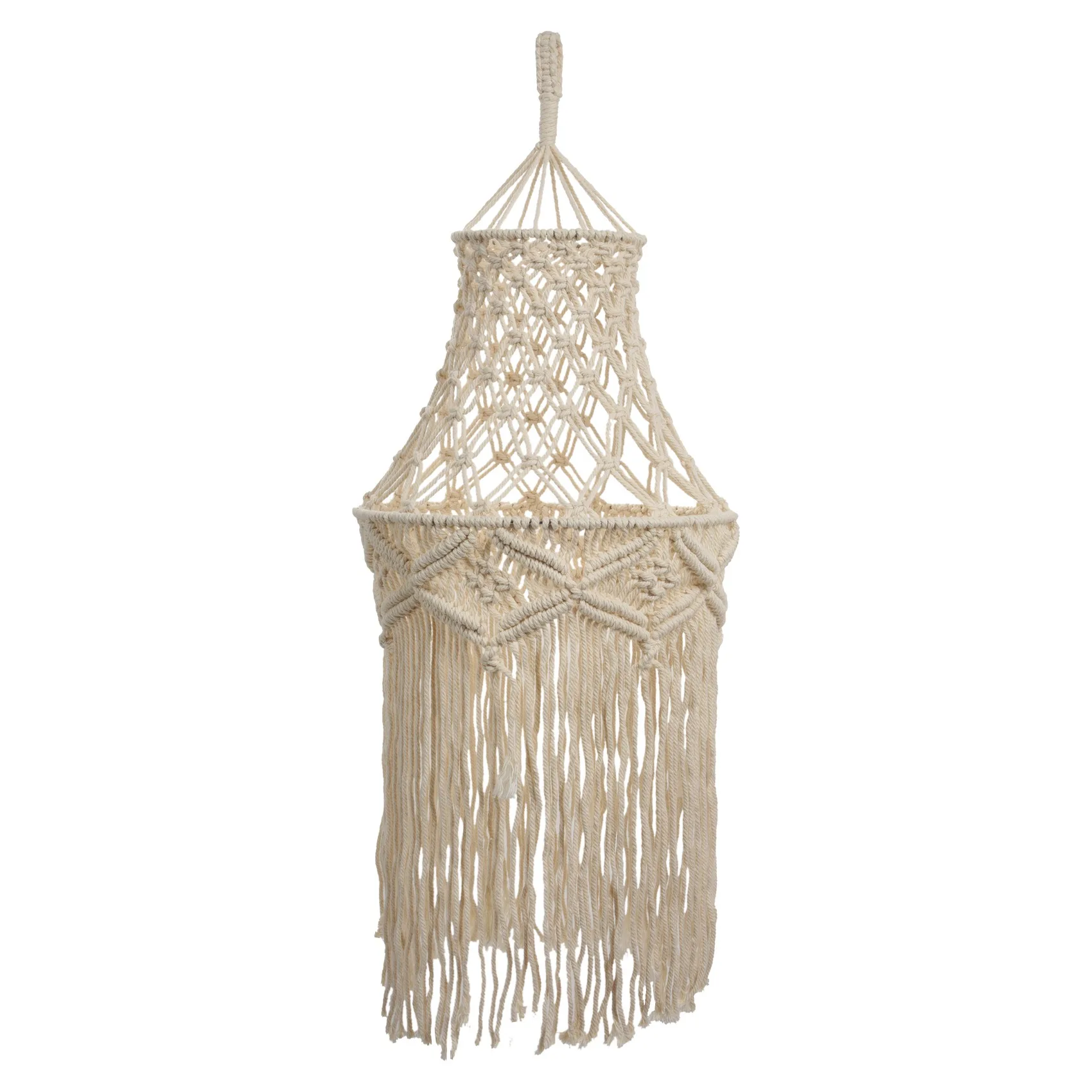 A04G-Macrame Lamp Shade Hanging Pendant Light Cover Modern Office Bedroom Living Room Nursery Dorm Room Bohemian Home Decor