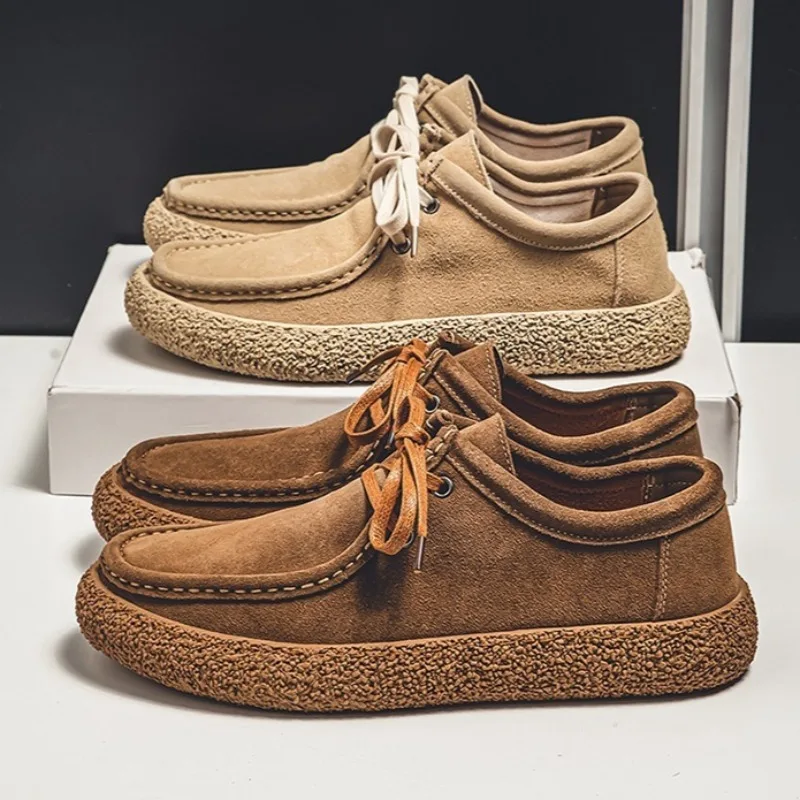 

Men's Suede Casual Shoes,Comfortable Lace-Up Footwear,Lightweight Soft Sole,Outdoor Durable Walking Shoes zapatos de hombre