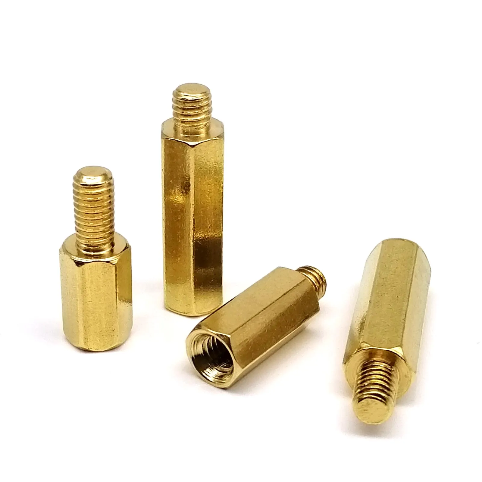 HZYUEGOU M2 M2.5 M3 M4 M5 M6 Messing Kupfer Sechskant-Abstandshalter Säule Männlich-Weiblich Außengewinde Distanzbolzen PCB Motherboard – Detail 4