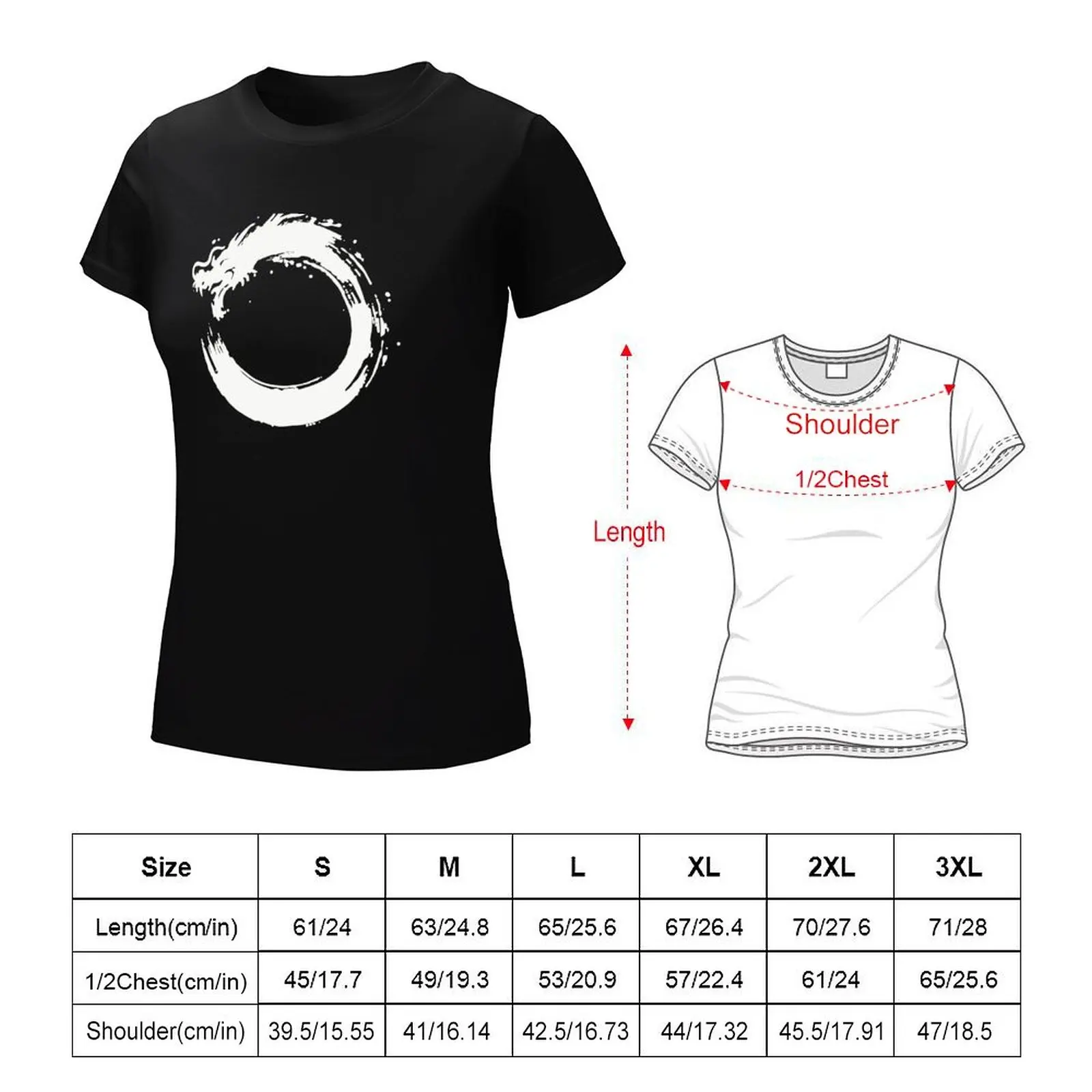 Enso Dragon (white) T-Shirt plus size tops aesthetic clothes designer clothes Women luxury