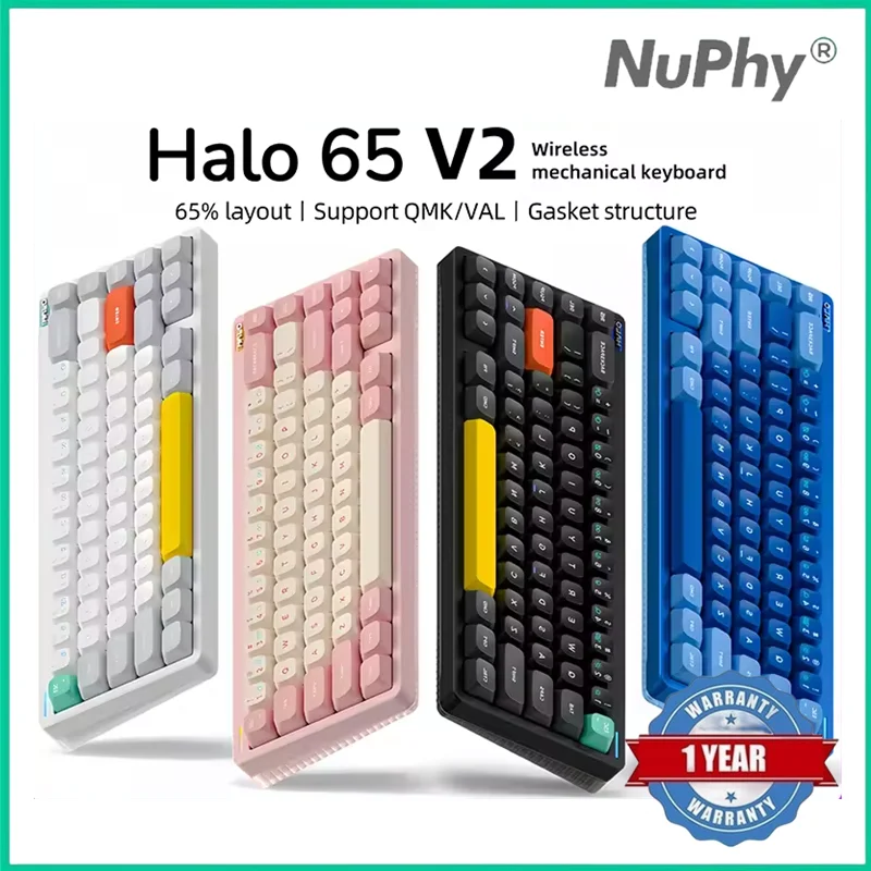 

NuPhy Halo65 V2 QMK/VIA Wireless Mechanical Keyboard Hot Swappable Wireless Mechanical Keyboard