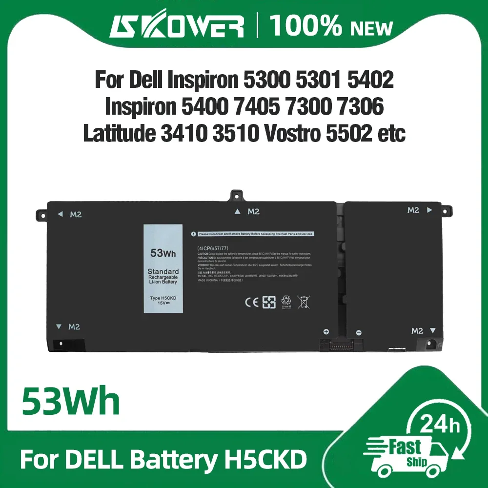 

H5CKD JK6Y6 Battery for Dell Inspiron 5406 7405 7306 7506 2-in-1 5401 5402 5409 5502 5508 Latitude 3410 3510 Vostro 5300 5301
