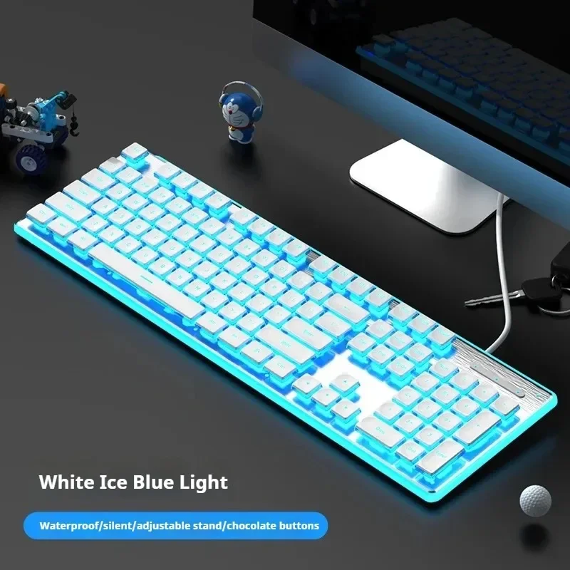 

Simple Fashionable Keyboard 104 Key Wired Mechanical Touch Keyboard Waterproof Silent Ultra-thin Gaming Esports Office Typing