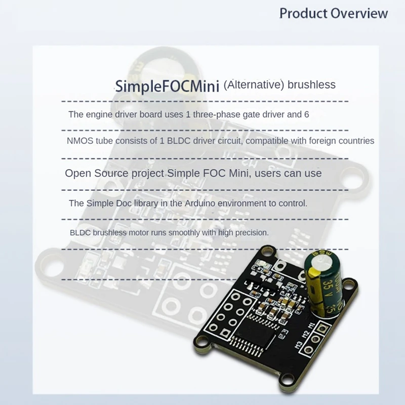 لوحة قيادة المحرك بدون فرش DC تحكم FOC ، تحكم SVPWM ، استبدال الوحدة ، بسيطة FOC مصغرة ، 10-24V