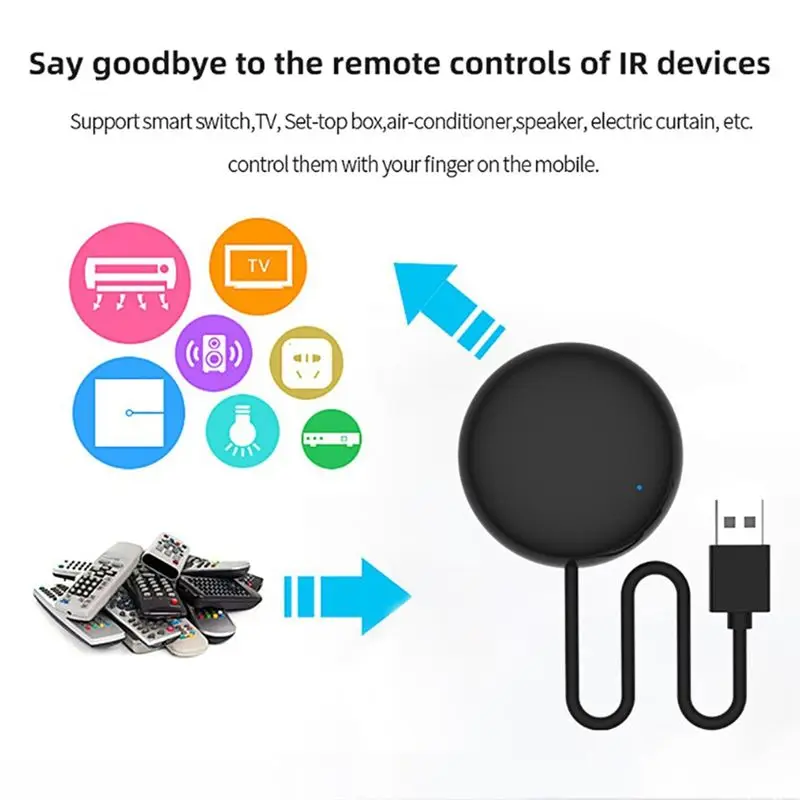 ABZZ-Tuya Smart Wifi IR Remote Smart Home For Air Conditioner TV DVD AUD AC Universal Infrared Control For Alexa, Google Home