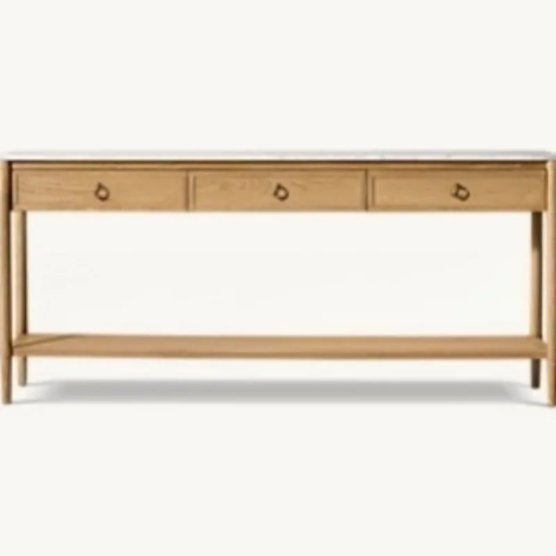 solid wood marble entrance table French retro entrance table living room coffee table sofa back few foreign
