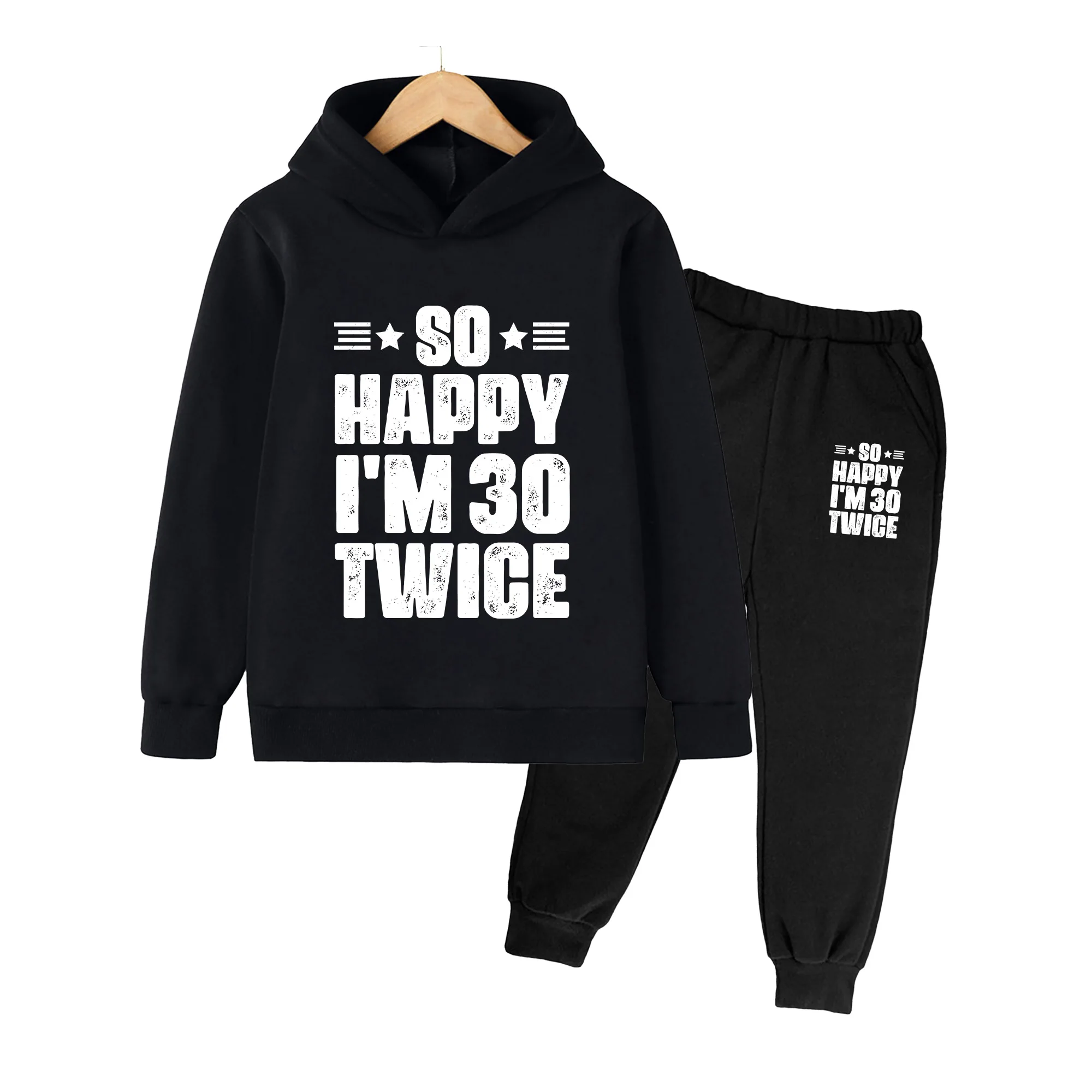 Kids Hoodie and Sweatpants Set, Cartoon Print 2-Piece Tracksuit, Casual Sportswear for Boys Girls Daily Wear
